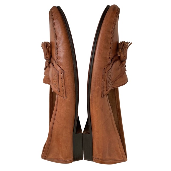 COLE HAAN Leather Tassel Loafers Made in Italy Brown - Picture 7 of 10